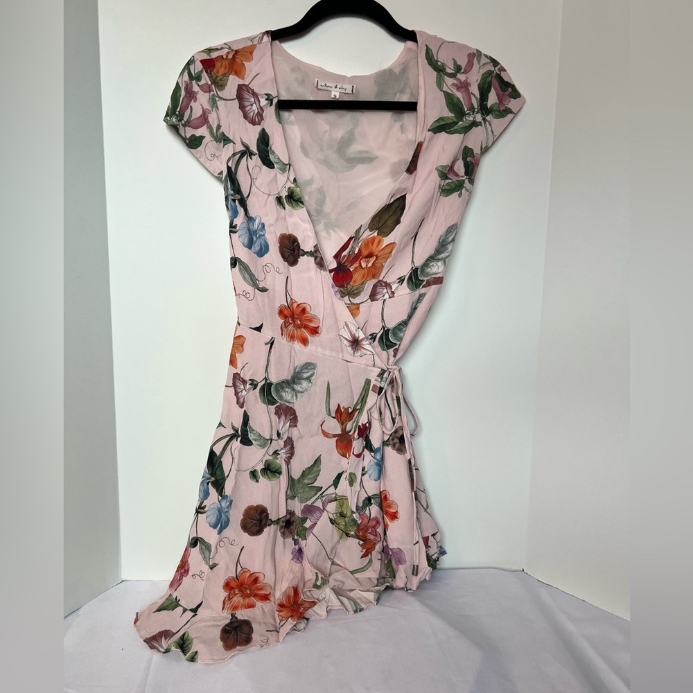 Nordstrom Floral Short Sleeve Wrap Dress